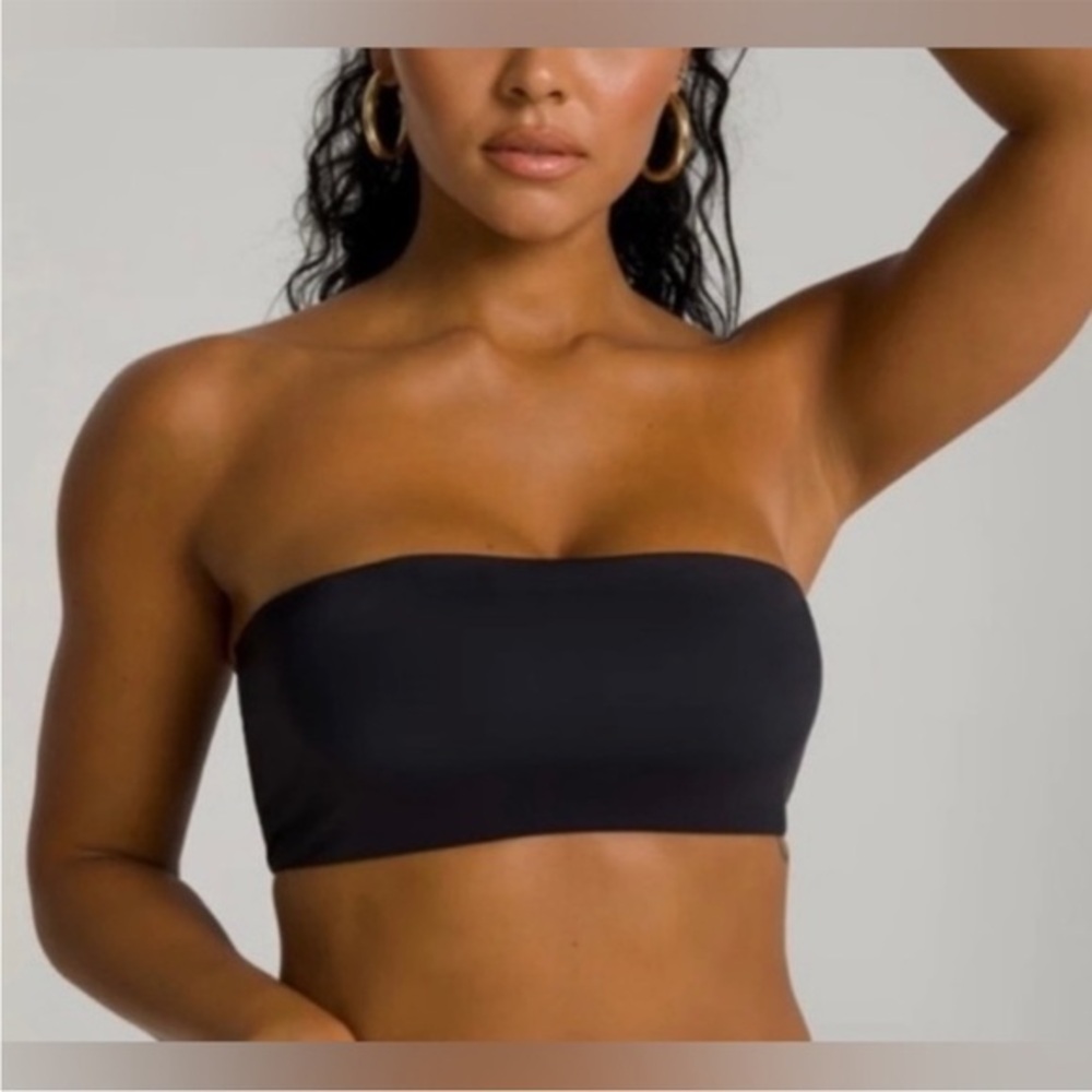 NWOT Good‎ American BLACK Better Band Bandeau Bikini Top, Size 6/XXXL
